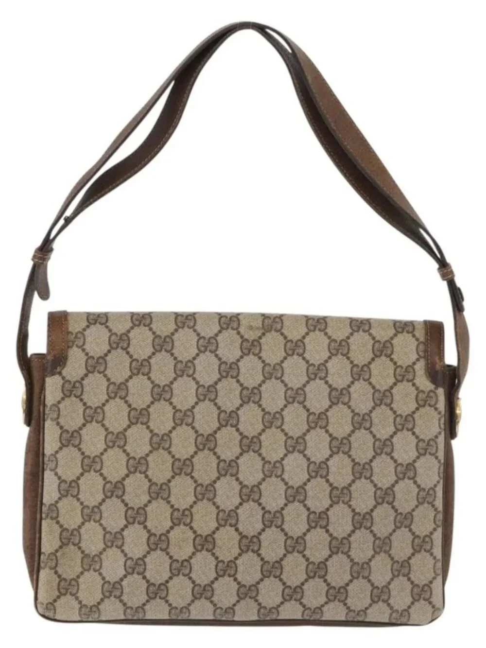 GUCCI GG Supreme Shoulder Bag PVC Beige Gold 001 16 4084 Auth